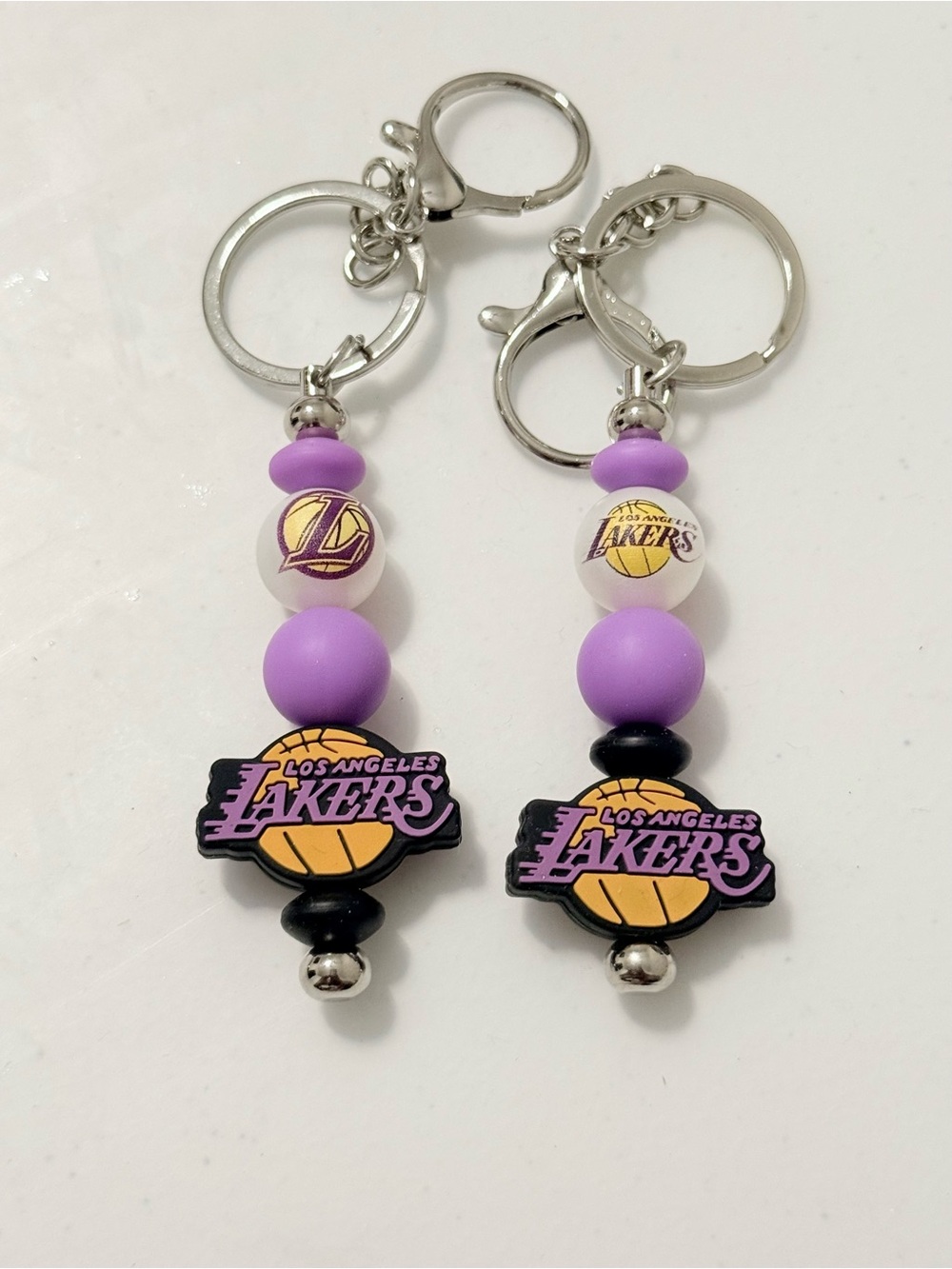 Purple Team Keychain - Official Logo Beaded Charm